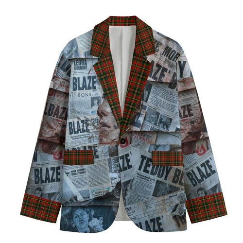Newspaper Plaid Blazer