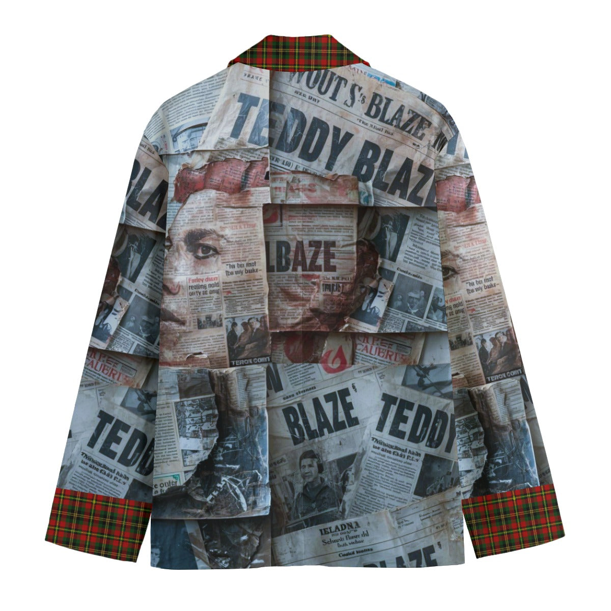 Newspaper Plaid Blazer