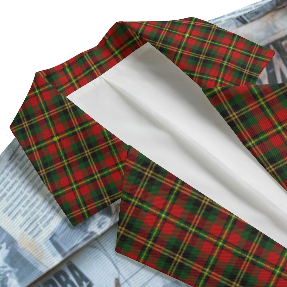 Newspaper Plaid Blazer